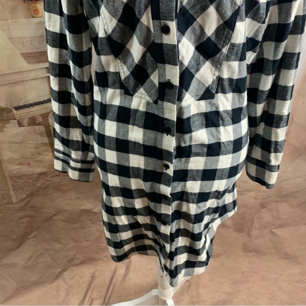 Derek Lam 10 Crosby Checker Plaid Flannel Tie Tunic Dress - Picture 9 of 14